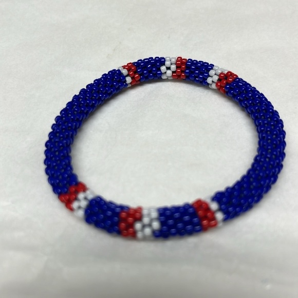 Sashka Handmade Red, White & Blue Bracelet - Picture 4 of 8